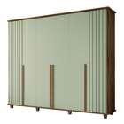 Guarda Roupas Casal Ripado 6 Portas 3 Gavetas Cinamomo / Off