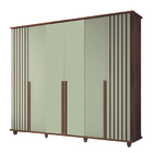 Guarda Roupas Casal Ripado 6 Portas 3 Gavetas Off White / Cin