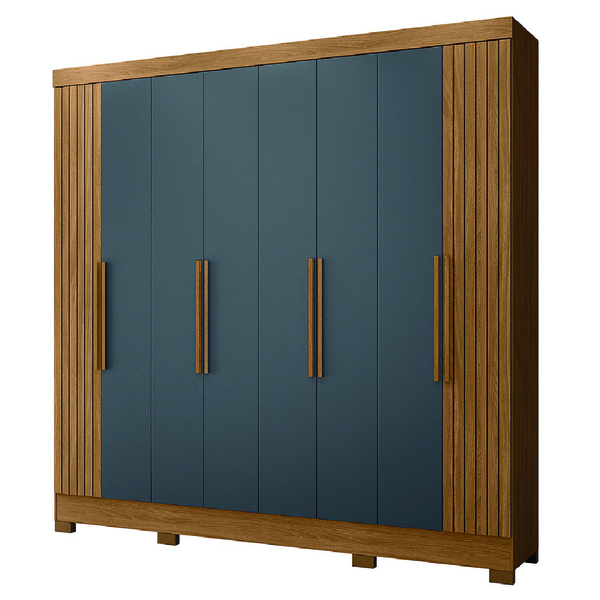 Guarda Roupas Casal Ripado 8 Portas 4 Gavetas Diamante Moval