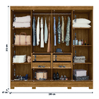 Guarda Roupas Casal Ripado 8 Portas 4 Gavetas Diamante Moval