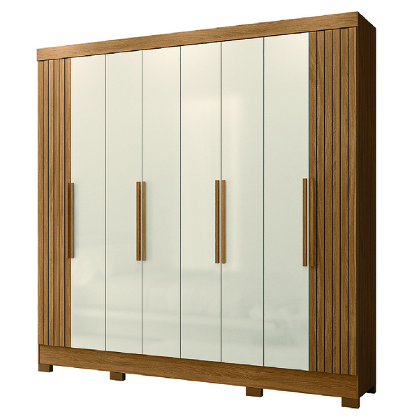 Guarda Roupas Casal Ripado 8 Portas 4 Gavetas Diamante Moval