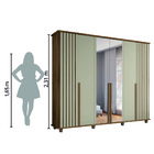 Guarda Roupas Casal Ripado Com Espelho 6 Portas 3 Gavetas Off