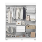 Guarda Roupas Casal Stone Portas Flex Branco Nature