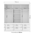 Guarda-roupas Click 3 Portas De Correr 6 Gavetas Santos Andirá