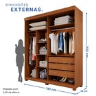 Guarda-roupas Closet Casal 3 Gavetas Com Pés Blumenau Cinamomo