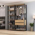 Guarda-roupas Closet Modulado 135cm 2 Peças Com 2 Gavetas E C