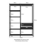 Guarda-roupas Closet Modulado 135cm 2 Peças Com 2 Gavetas E C