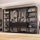 Guarda-roupas Closet Modulado 270cm 4 Peças Com 4 Gavetas E C