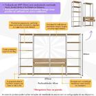 Guarda-roupas Closet Modulado 270cm 4 Peças Com 4 Gavetas E C