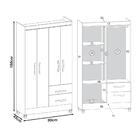 Guarda-roupas Com 4 Portas E 2 Gavetas Multimóveis Cr35138