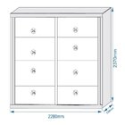 Guarda Roupas Com Espelho 2 Portas 6 Gavetas Sevilha Preto/br