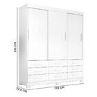 Guarda Roupas De Casal 3 Portas E 9 Gavetas Miami Plus Acetin