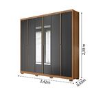 Guarda Roupas De Casal Com Espelho 6 Portas Danúbio Freijó /