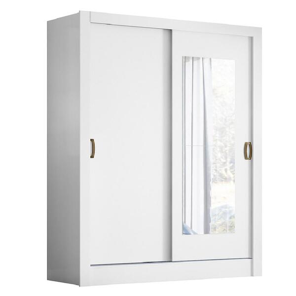 Guarda Roupas De Solteiro Com Espelho Natal Branco