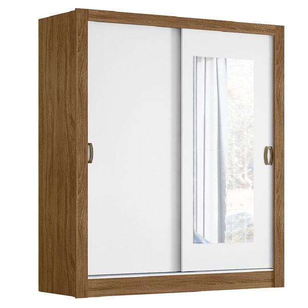 Guarda Roupas De Solteiro Com Espelho Natal Branco/nature