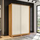 Guarda Roupas Draco Flex Carvalho Off/preto Portas Frisadas