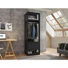 Guarda Roupas Francia Preto Com Porta