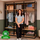 Guarda-roupas Genialflex Closet Mod 2 Cab Freijó Preto Fosco