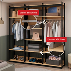 Guarda-roupas Genialflex Closet Mod 2 Cab Freijó Preto Fosco