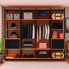 Guarda-roupas Genialflex Closet Modulado Freijó Preto Fosco