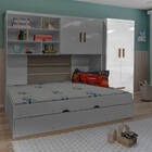 Guarda Roupas Infantil 2 Portas 2 Gavetas Branco Brilho Madri