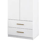 Guarda Roupas Infantil 2 Portas 2 Gavetas Branco Brilho Madri