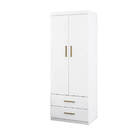 Guarda Roupas Infantil 2 Portas 2 Gavetas Branco Brilho Madri