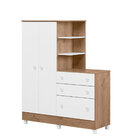 Guarda-roupas Infantil 2 Portas Com Cômoda 3 Gavetas E Nichos