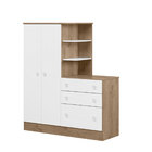 Guarda-roupas Infantil 2 Portas Com Cômoda 3 Gavetas Nichos E