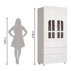 Guarda Roupas Infantil 2 Portas Katatau Reller Branco Brilho