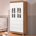 Guarda Roupas Infantil 2 Portas Katatau Reller Branco Brilho