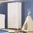 Guarda-roupas Infantil 3 Portas 2 Gavetas Encanto Feliz -bran