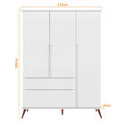 Guarda Roupas Infantil 3 Portas 2 Gavetas Valência Rose Aceti