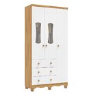 Guarda Roupas Infantil 3 Portas Com Janela E 3 Gavetas 100% M