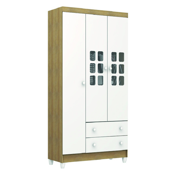 Guarda Roupas Infantil Carolina Baby Para Quarto Bebê 3 Porta