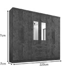 Guarda Roupas Lisboa 6 Portas 4 Gavetas Com Espelho Salleto B