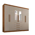 Guarda Roupas Lisboa 6 Portas 4 Gavetas Com Espelho Salleto C