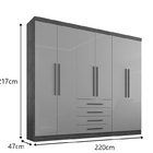 Guarda Roupas Lisboa 6 Portas 4 Gavetas Salleto Ipê-off White