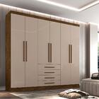 Guarda Roupas Lisboa 6 Portas 4 Gavetas Salleto Ipê-off White