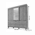 Guarda-roupas Londres 3 Portas 9 Gavetas Com Espelho Benetil