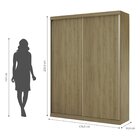 Guarda Roupas Modulado 2 Portas De Correr 3 Gavetas 176cm Sup