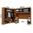 Guarda Roupas Modulado Com Cabeceira De Casal 1,38m Genova Pl