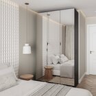 Guarda Roupas Modulado Com Espelho 3 Portas Com Cabideiro Her