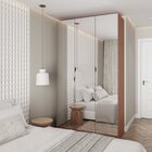 Guarda Roupas Modulado Com Espelho 3 Portas Com Cabideiro Her