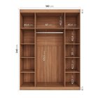 Guarda Roupas Modulado Com Espelho 4 Portas Com Cabideiro Her