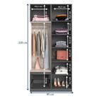 Guarda Roupas Modulado Com Prateleiras E Cabide Free Be Mobil