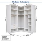 Guarda Roupas Modulado De Canto 6 Peças 6 Portas Jade Cabecas