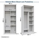 Guarda Roupas Modulado De Canto 6 Peças 6 Portas Jade Cabecas