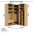 Guarda Roupas Modulado De Canto 6 Peças 6 Portas Jade Cabecas