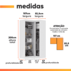 Guarda Roupas Modulado De Canto Madrid Com 3 Portas Maxel